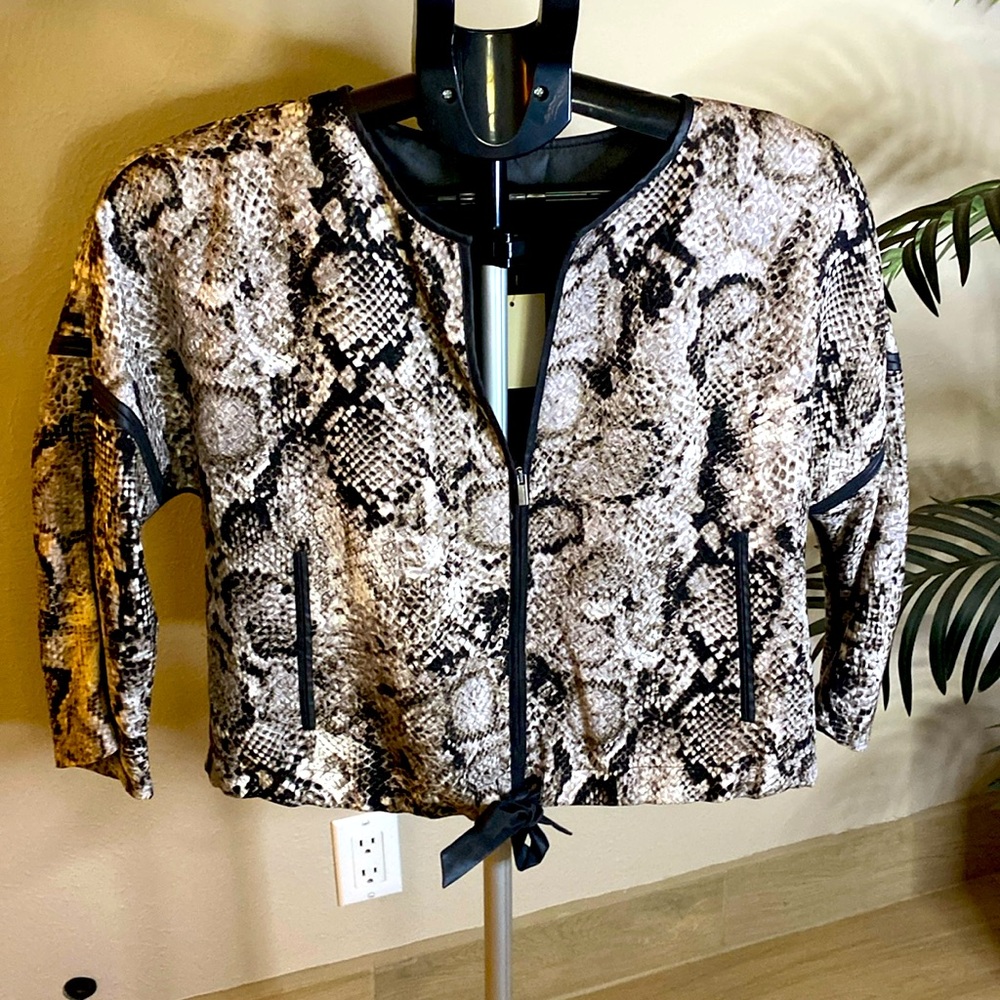 BCBGMaxAzria Short Bomber Jacket - Silk